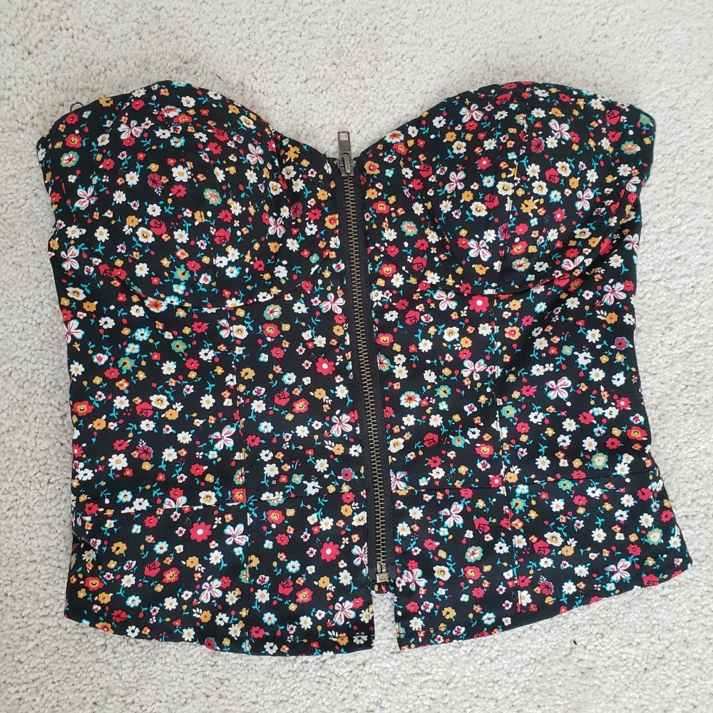 American Rag Floral Bustier, Size Small